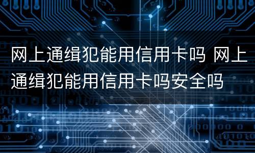 网上通缉犯能用信用卡吗 网上通缉犯能用信用卡吗安全吗