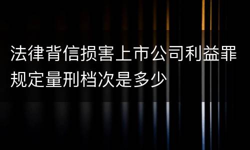 法律背信损害上市公司利益罪规定量刑档次是多少