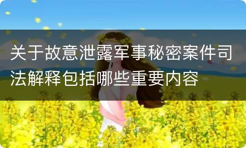 关于故意泄露军事秘密案件司法解释包括哪些重要内容