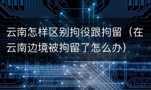 云南怎样区别拘役跟拘留（在云南边境被拘留了怎么办）