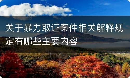 关于暴力取证案件相关解释规定有哪些主要内容