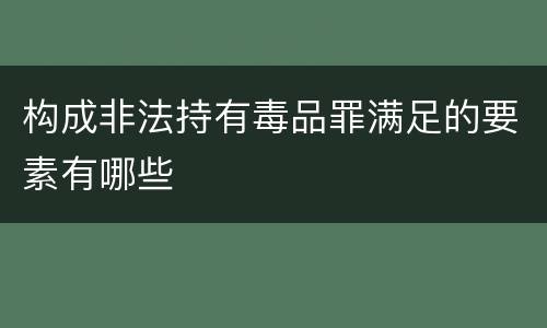 构成非法持有毒品罪满足的要素有哪些