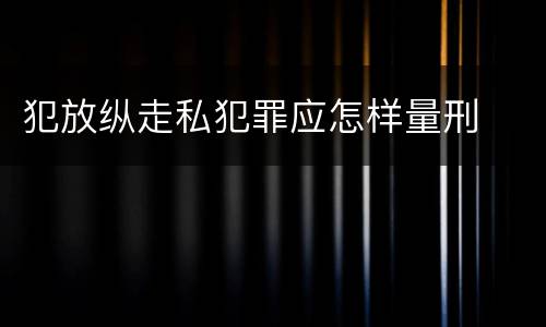 犯放纵走私犯罪应怎样量刑