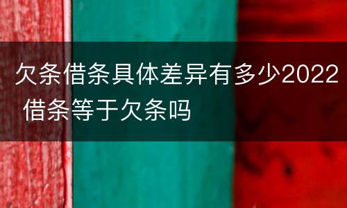 欠条借条具体差异有多少2022 借条等于欠条吗