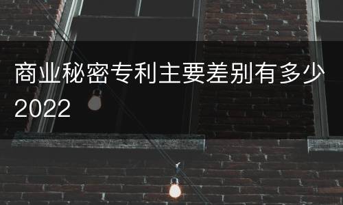 商业秘密专利主要差别有多少2022