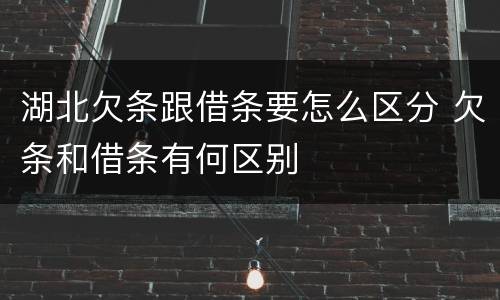 湖北欠条跟借条要怎么区分 欠条和借条有何区别