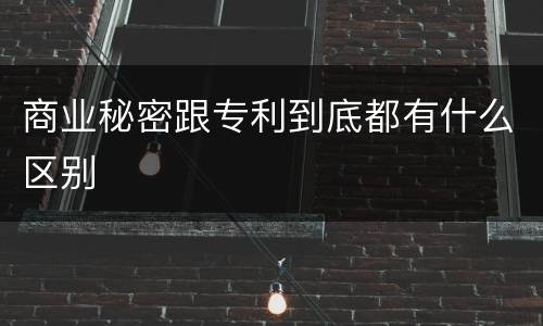 商业秘密跟专利到底都有什么区别