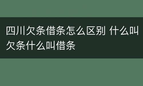 四川欠条借条怎么区别 什么叫欠条什么叫借条