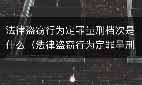 法律盗窃行为定罪量刑档次是什么（法律盗窃行为定罪量刑档次是什么标准）