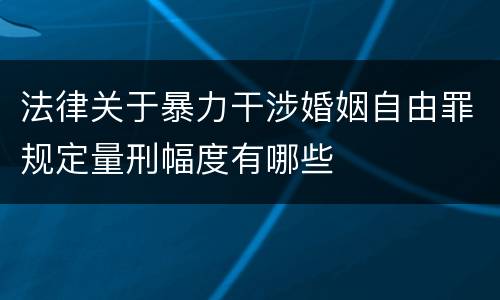 法律关于暴力干涉婚姻自由罪规定量刑幅度有哪些