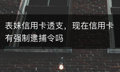 表妹信用卡透支，现在信用卡有强制逮捕令吗