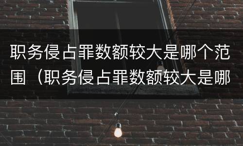 职务侵占罪数额较大是哪个范围（职务侵占罪数额较大是哪个范围规定的）