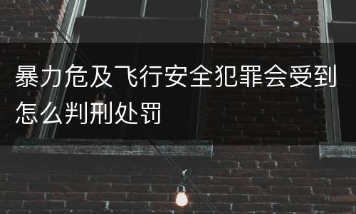暴力危及飞行安全犯罪会受到怎么判刑处罚