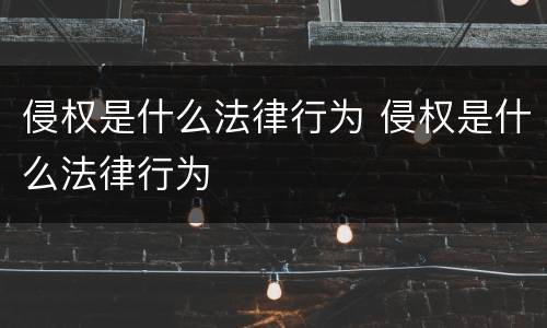 侵权是什么法律行为 侵权是什么法律行为