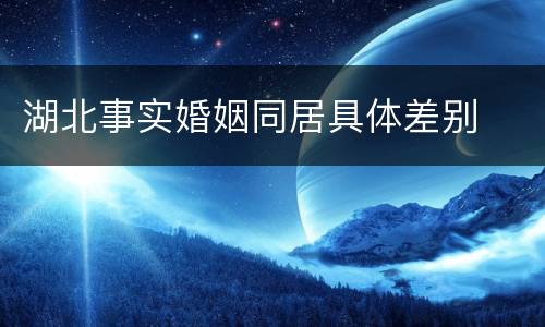 湖北事实婚姻同居具体差别