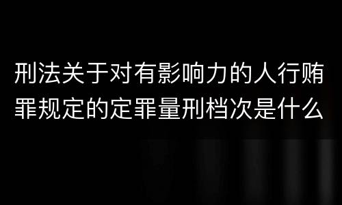 刑法关于对有影响力的人行贿罪规定的定罪量刑档次是什么