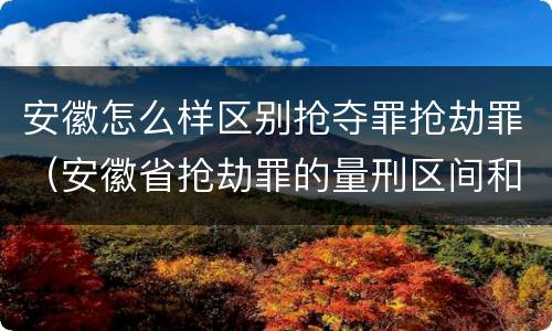 安徽怎么样区别抢夺罪抢劫罪（安徽省抢劫罪的量刑区间和量刑情节）