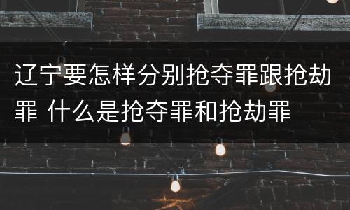 辽宁要怎样分别抢夺罪跟抢劫罪 什么是抢夺罪和抢劫罪