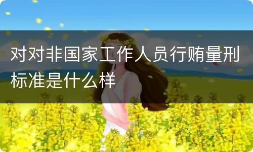 对对非国家工作人员行贿量刑标准是什么样