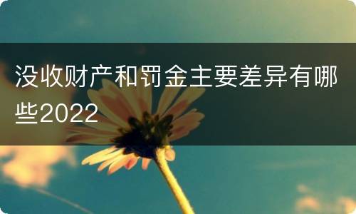 没收财产和罚金主要差异有哪些2022