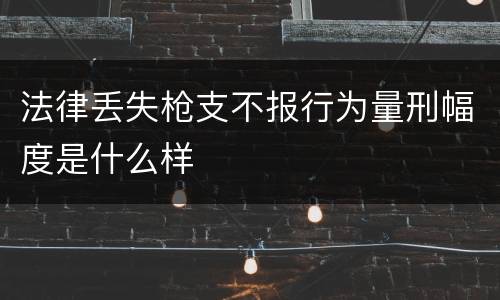 法律丢失枪支不报行为量刑幅度是什么样