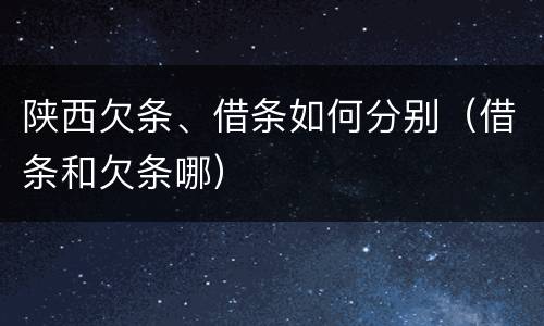 陕西欠条、借条如何分别（借条和欠条哪）
