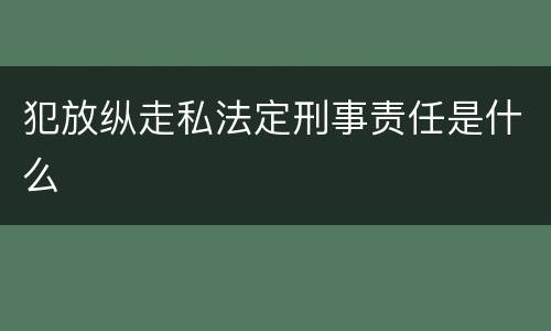 犯放纵走私法定刑事责任是什么