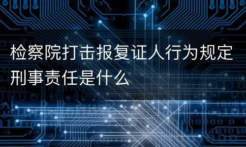 检察院打击报复证人行为规定刑事责任是什么