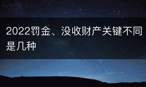2022罚金、没收财产关键不同是几种