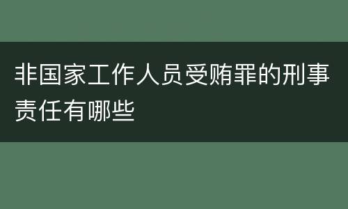 非国家工作人员受贿罪的刑事责任有哪些