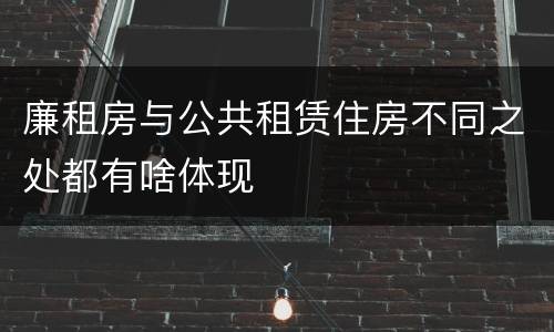 廉租房与公共租赁住房不同之处都有啥体现