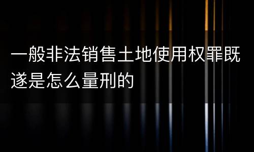 一般非法销售土地使用权罪既遂是怎么量刑的