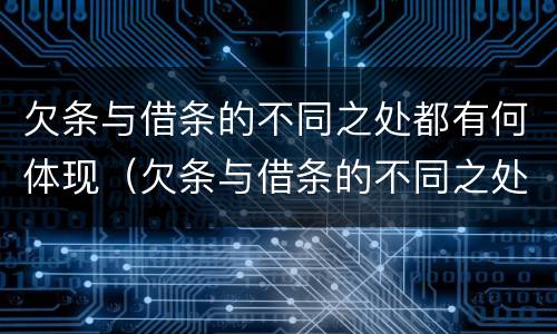 欠条与借条的不同之处都有何体现（欠条与借条的不同之处都有何体现呢）