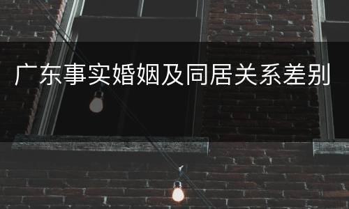 广东事实婚姻及同居关系差别