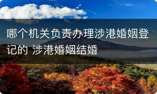 哪个机关负责办理涉港婚姻登记的 涉港婚姻结婚