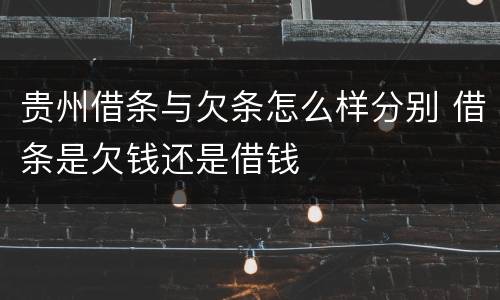 贵州借条与欠条怎么样分别 借条是欠钱还是借钱