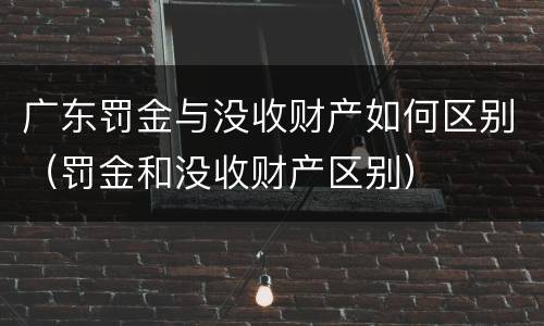广东罚金与没收财产如何区别（罚金和没收财产区别）