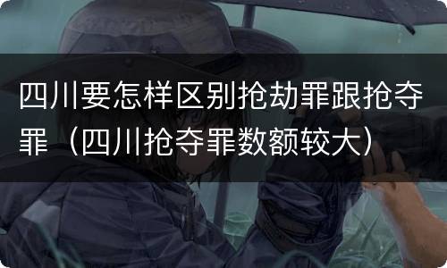 四川要怎样区别抢劫罪跟抢夺罪（四川抢夺罪数额较大）