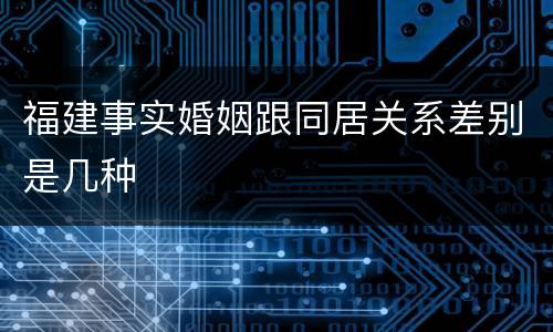 福建事实婚姻跟同居关系差别是几种