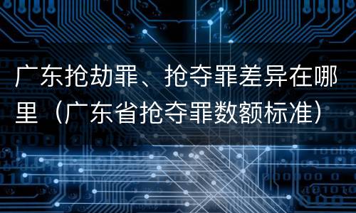 广东抢劫罪、抢夺罪差异在哪里（广东省抢夺罪数额标准）