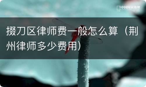 掇刀区律师费一般怎么算（荆州律师多少费用）