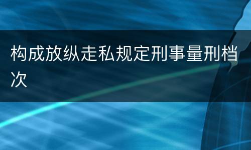 构成放纵走私规定刑事量刑档次