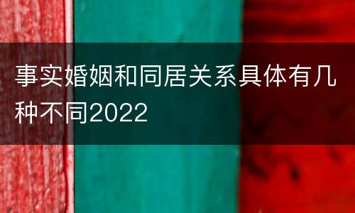 事实婚姻和同居关系具体有几种不同2022
