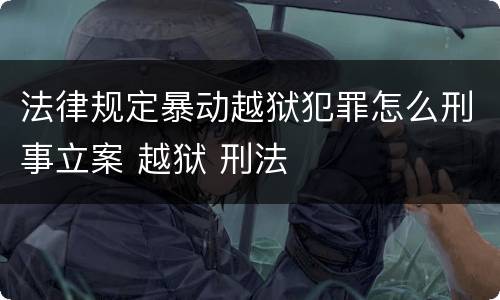法律规定暴动越狱犯罪怎么刑事立案 越狱 刑法
