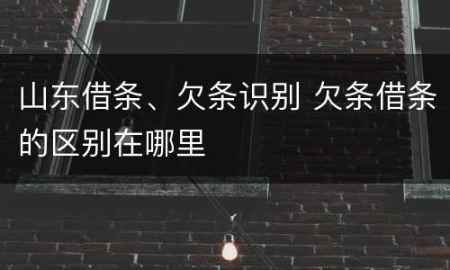 山东借条、欠条识别 欠条借条的区别在哪里