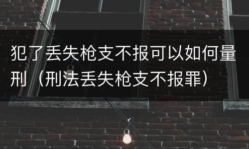 犯了丢失枪支不报可以如何量刑（刑法丢失枪支不报罪）