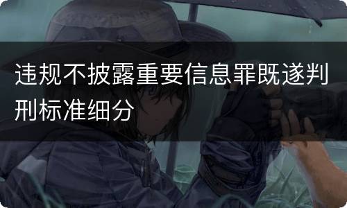 违规不披露重要信息罪既遂判刑标准细分