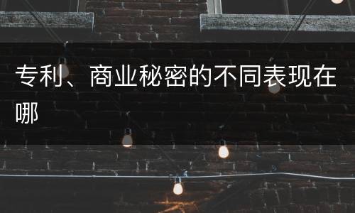 专利、商业秘密的不同表现在哪