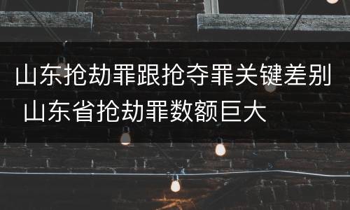 山东抢劫罪跟抢夺罪关键差别 山东省抢劫罪数额巨大