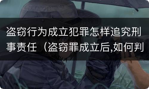 盗窃行为成立犯罪怎样追究刑事责任（盗窃罪成立后,如何判?）